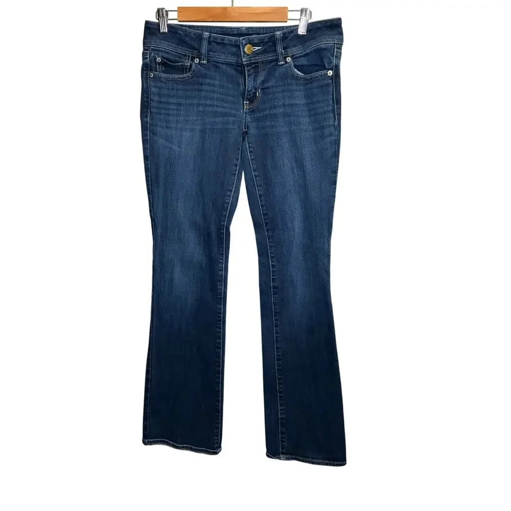 American Eagle Dark Wash Blue Slim Boot Jeans Size 8 Long